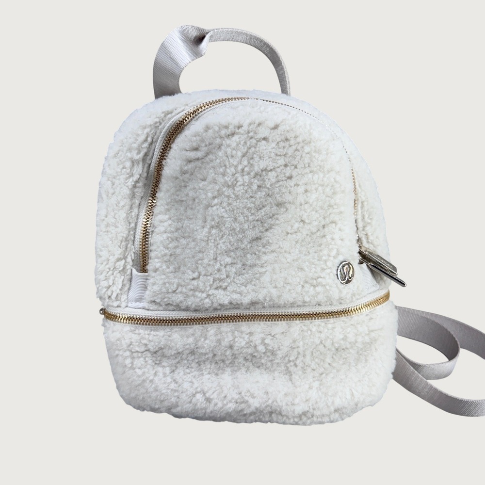 Lululemon City Adventurer Nano Backpack O/S White Fleece Sherpa Cozy Athleisure